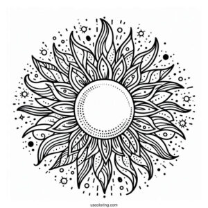 Summer Themed Sun To Color