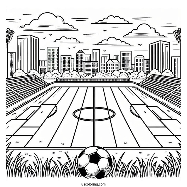 Soccer Pitch Coloring Sheet
