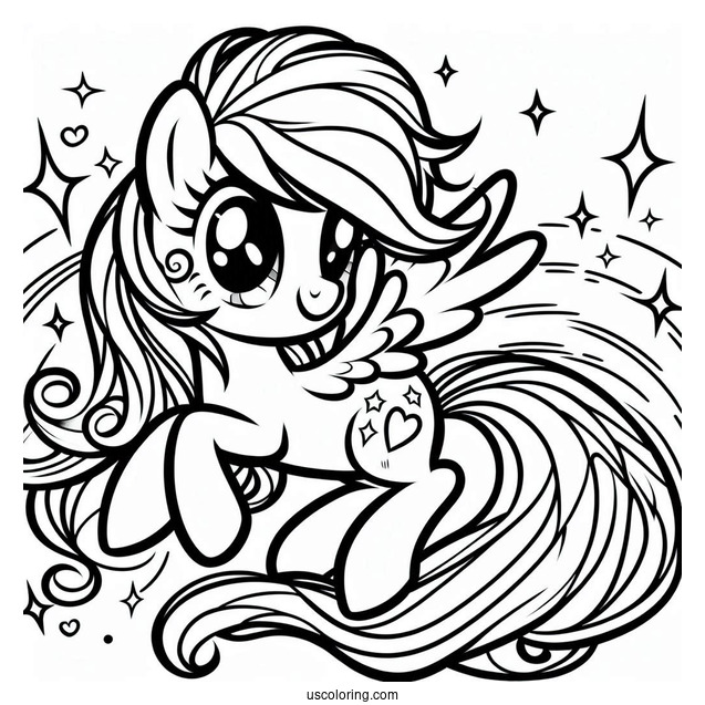 Cartoon Rainbow Dash Coloring In