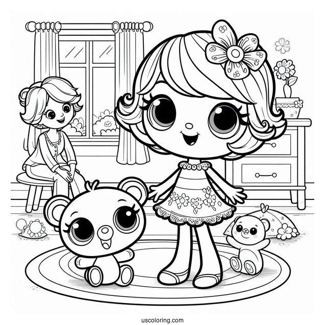 Poppy Playtime Coloring Page Of Poppy In A Room With Mommy Long Legs And Huggy Wuggy