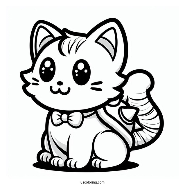 Cat Meowser Coloring Page