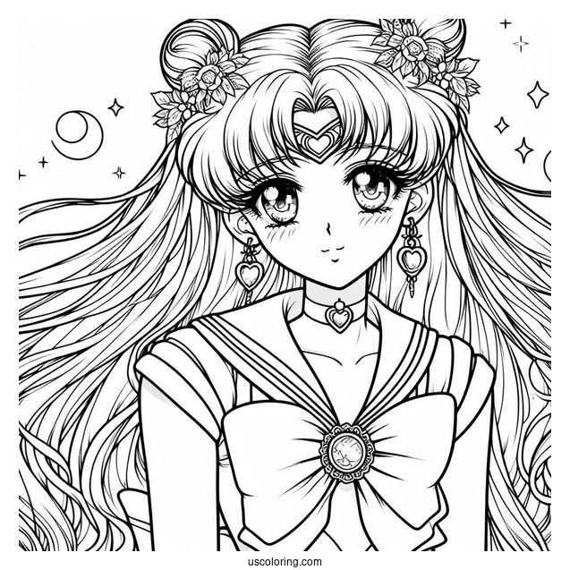 Detailed Coloring Page Of Sailor Venus