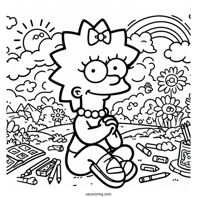 Maggie Simpson Coloring Sheet