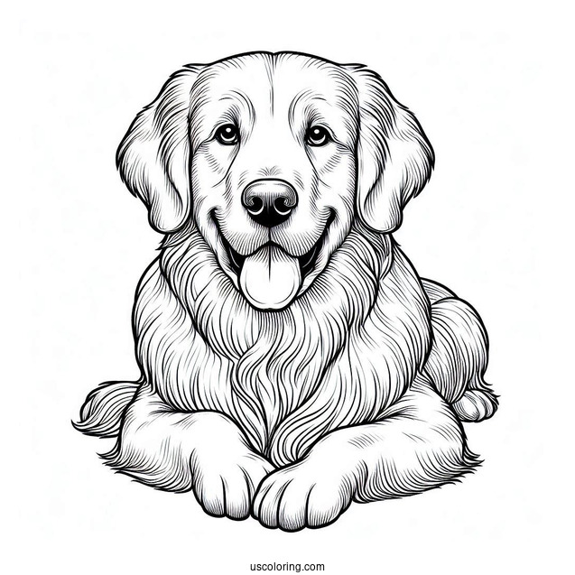 Adult Golden Retriever Coloring Page