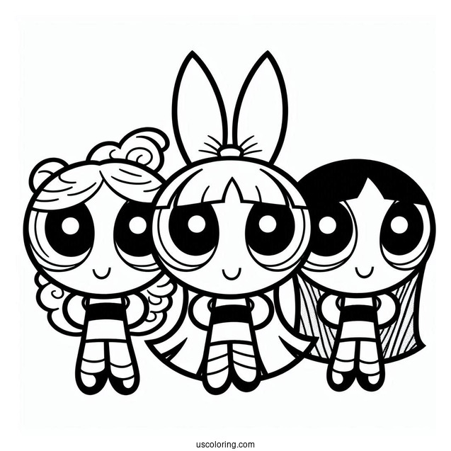 Powerpuff Girls Coloring Page For Kids