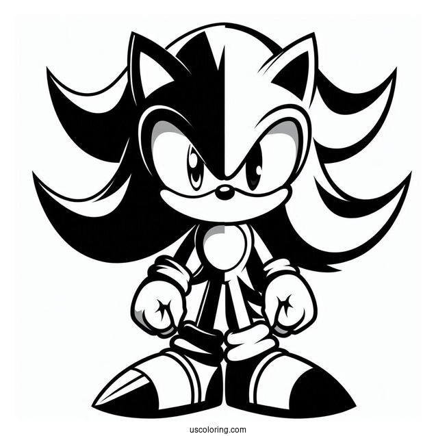 Creative Half Sonic Half Shadow Coloring Page