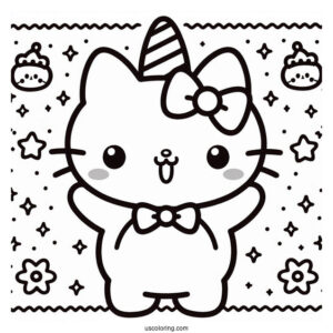 Sanrio Coloring Pages Of Badtz Maru With Arms Up