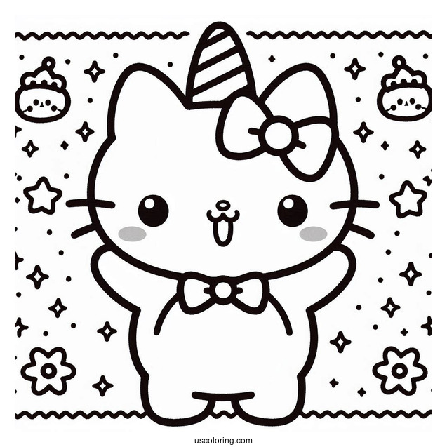 Sanrio Coloring Pages Of Badtz Maru With Arms Up