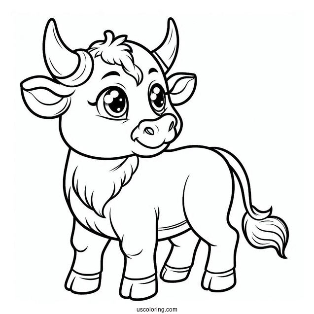 Coloring Page Of Cartoon Bull