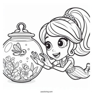 Griselle Grande Trying To Catch Polly Pocket Coloring Page And Friends