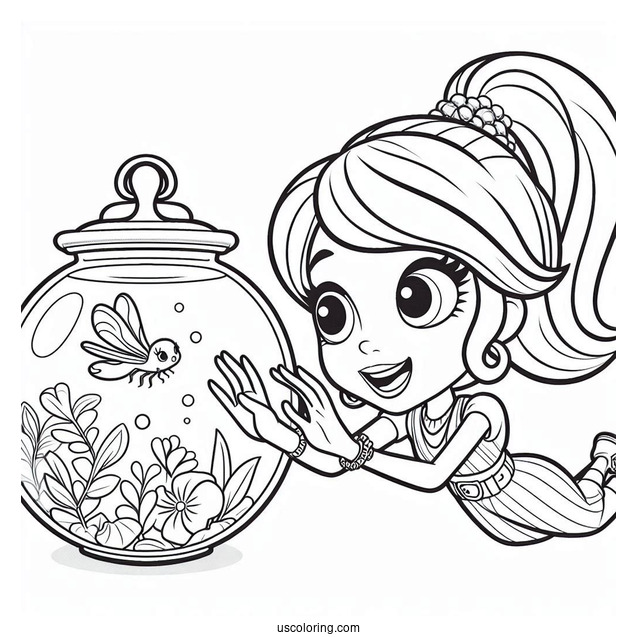 Griselle Grande Trying To Catch Polly Pocket Coloring Page And Friends