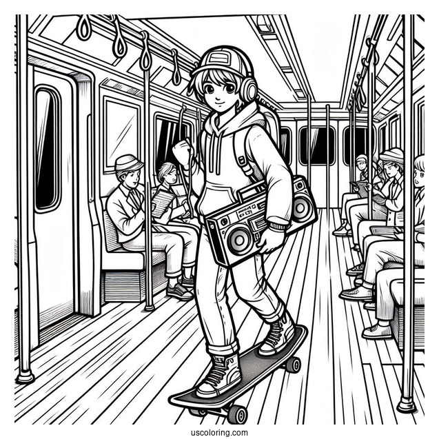 Subway Surfers Coloring Page Fresh Carrying A Stereo