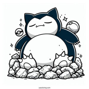 Snorlax Coloring Page Rock Smash Pokemon Card