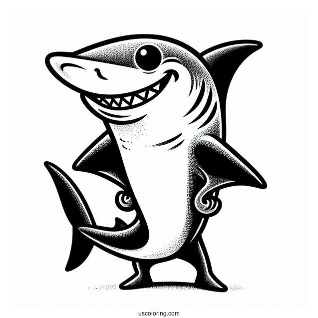 Mr. Hammerhead Shark Coloring Page For Kids