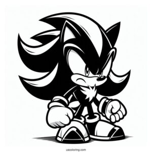 Angry Shadow Coloring Page The Hedgehog