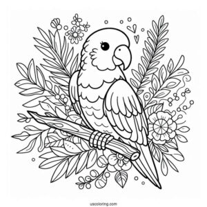 Simple Outline Of Parrot To Color