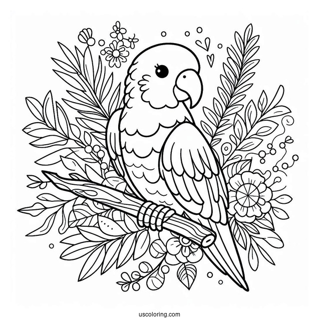 Simple Outline Of Parrot To Color