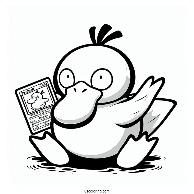 Psyduck Coloring Page Tripping Headbutt Pokemon Card