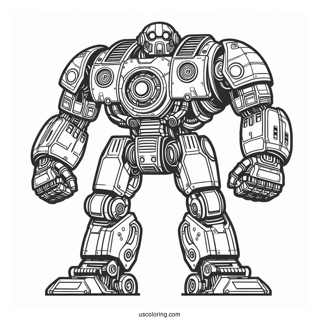 Real Steel Robot Coloring Page For Kids