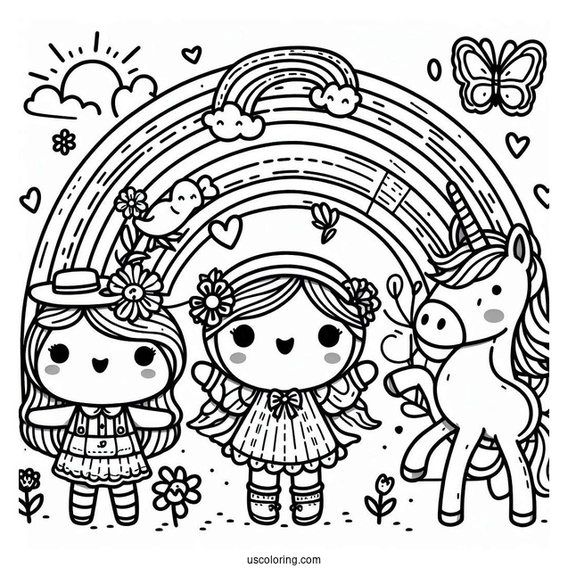 Detailed Rainbow Friends Coloring Page Poster