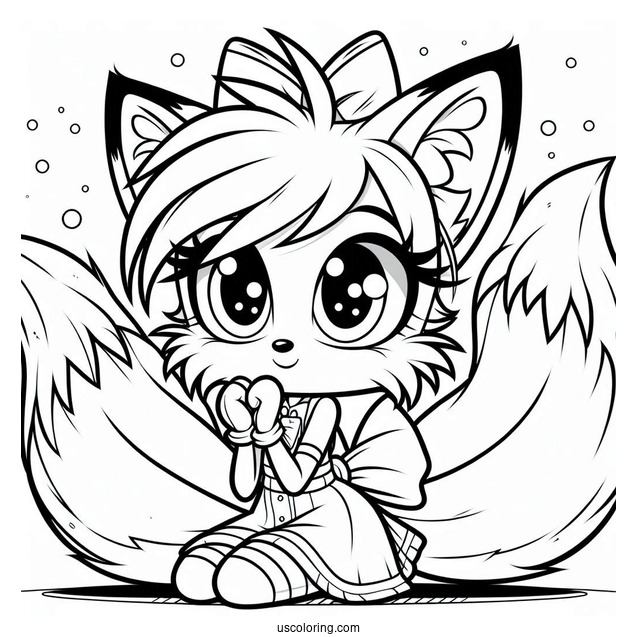 Zooey In Love With Tails Coloring Page