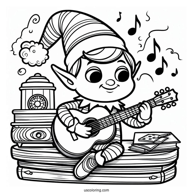 Groovy Looking Elf On The Shelf To Color