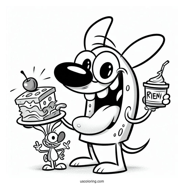 Nickelodeon Coloring Page Of Ren And Stimpy Show