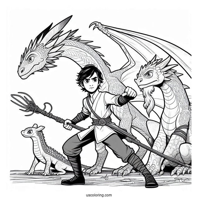 Raya And The Last Dragon Coloring Page Getting Ready To Fight With Sisu