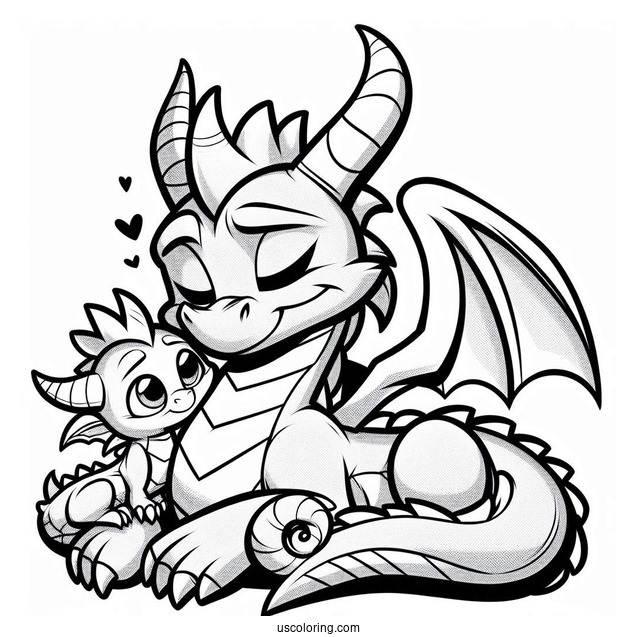 Sypro Coloring Page And Cynder Snuggling