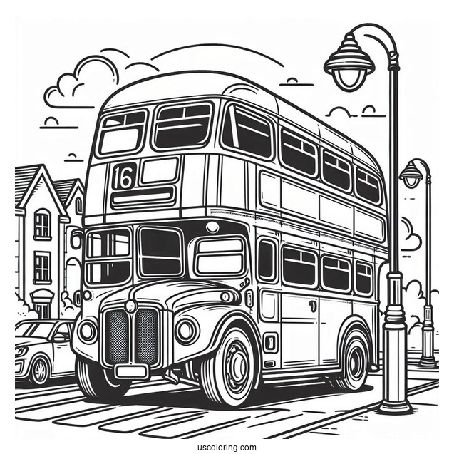 Coloring Page Of Double Decker Bus