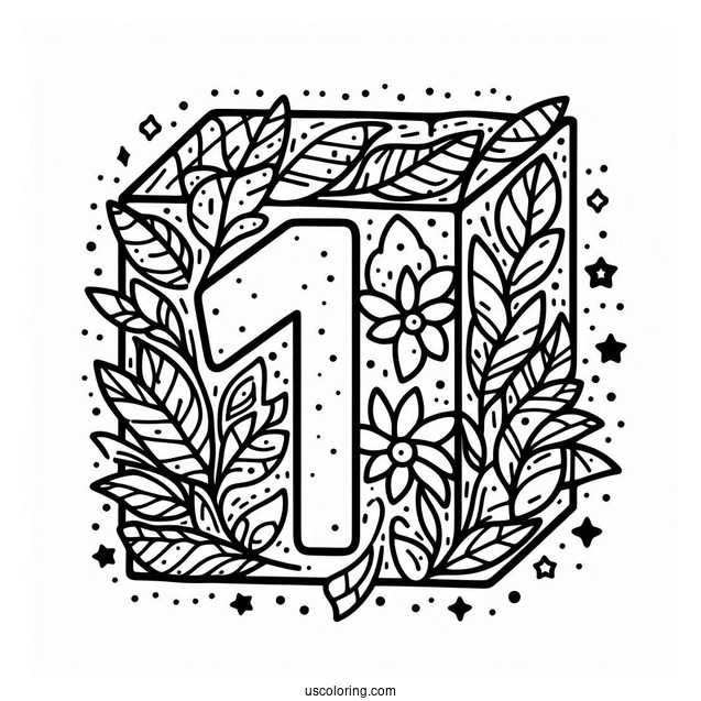 Numberblocks Coloring Page 11 With Leaves And Stars