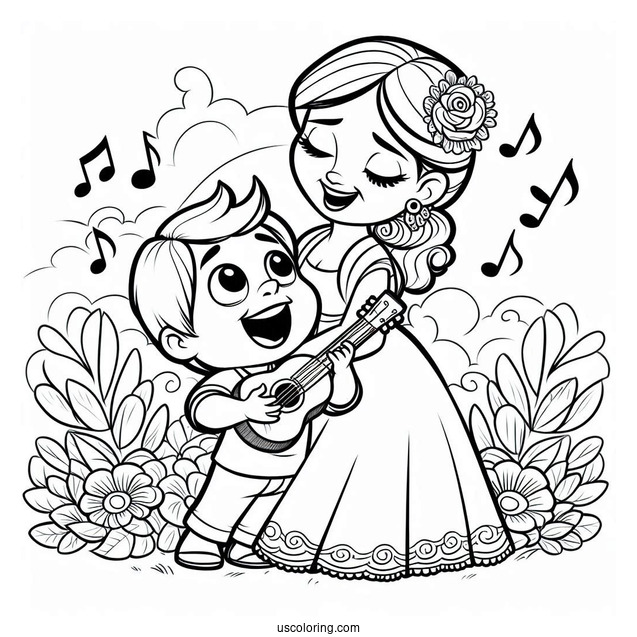 Sing Coloring Page Of Rosita With Her Son Sing