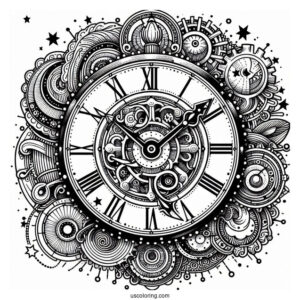 Cogsworth Clock Coloring Page