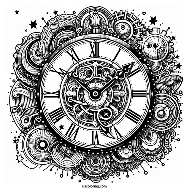 Cogsworth Clock Coloring Page