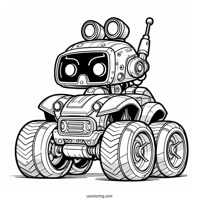 Robot Car Coloring Page