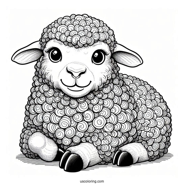Detailed Adult Sheep Coloring Page
