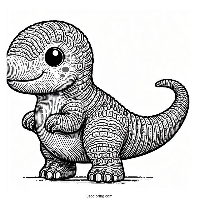 Minmi Dinosaur Coloring Page Of With Textured Skin For Kids
