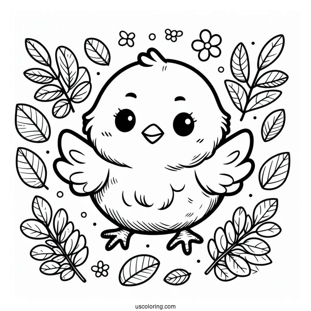 Cute Baby Chick Coloring Page For Kids