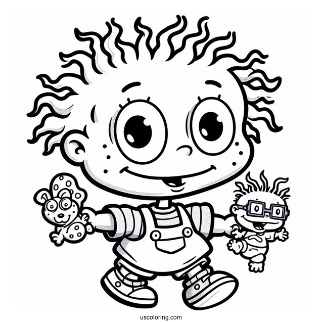Rugrats Coloring Page Of Kawaii Chuckie Finster