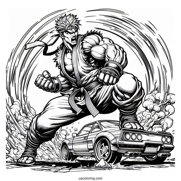 Street Fighter Coloring Page Of Massive E Honda