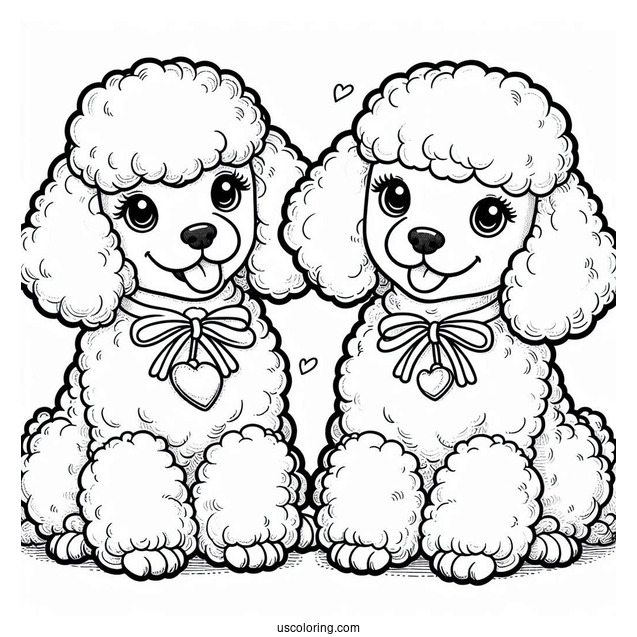 Two Miniature Poodles Smiling
