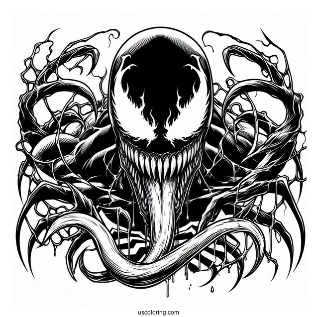 Venom Piercing Carnage Coloring Page