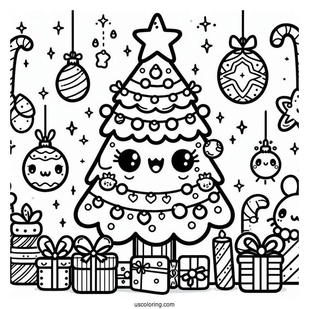 Kawaii Style Christmas Tree With Decorations