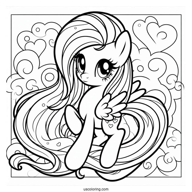 Coloring Page of Fluttershy from My Little Pony