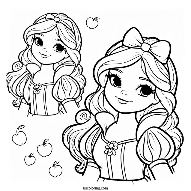 Easy Outline Of Snow White To Color For Kids