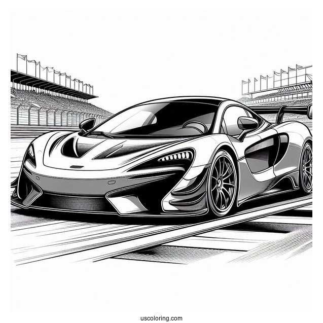 McLaren Sports Car On Race Track To Color