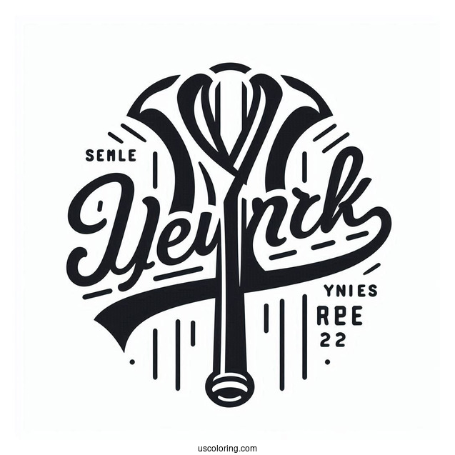 New York Coloring Page Of Yankees Logo