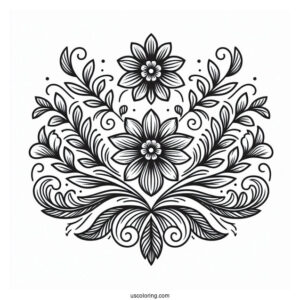Elegant Floral Pattern Coloring Page