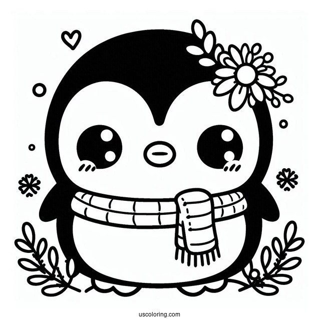 Cute Kawaii Coloring Page For Kids