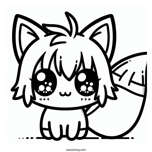 Kawaii Tails Coloring Page For Preschoolers